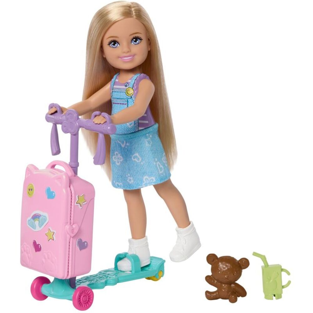 Barbie Club Chelsea Limitless Adventure Doll with Scooter & Suitcase